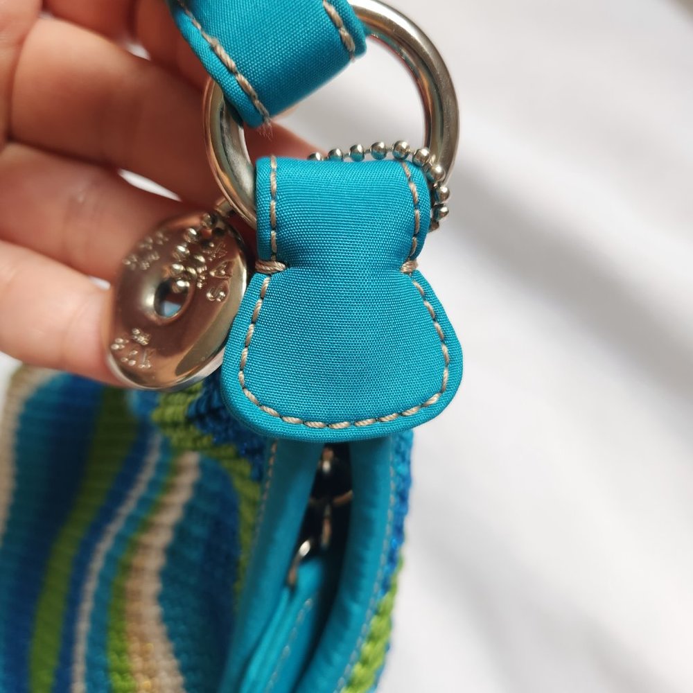 The Sak Blue/Multicolor Sparkly Crochet Knit Women Handbag - Picture 14 of 16